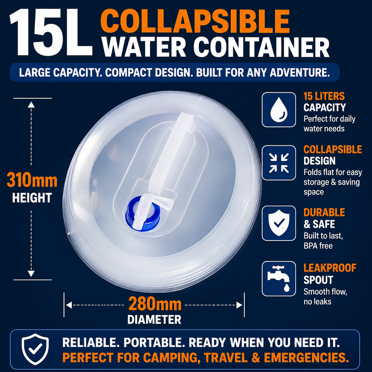 AquaReserve™ Collapsible Water Storage Tank