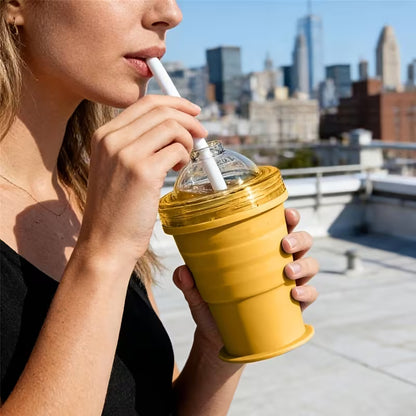 LuvianPros IceFold™ – Foldable Ice Cup with Straw