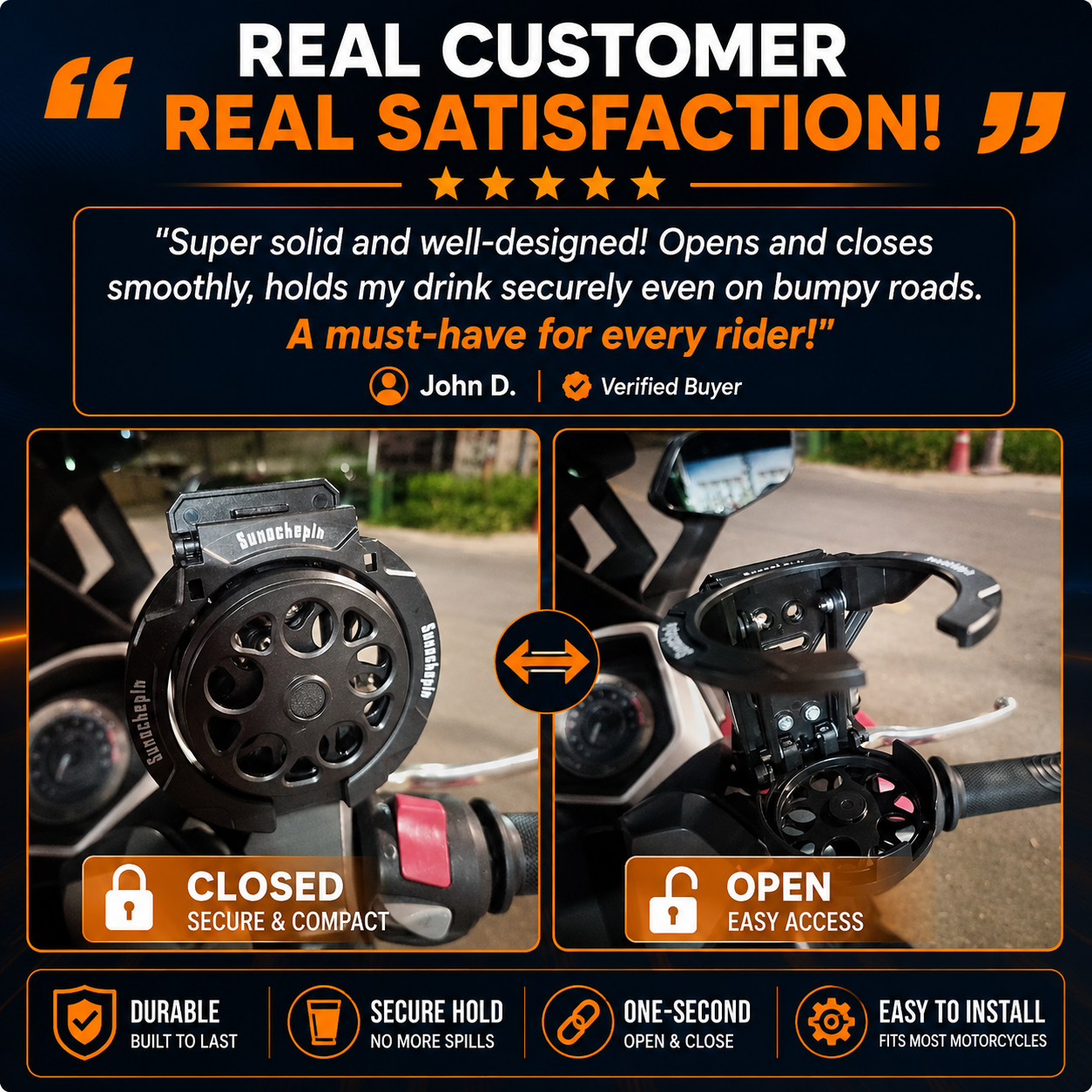 RideGrip™ Pro CNC Cup Holder