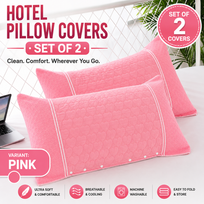 TravelShield™ Hotel Pillow Cover – Set of 2