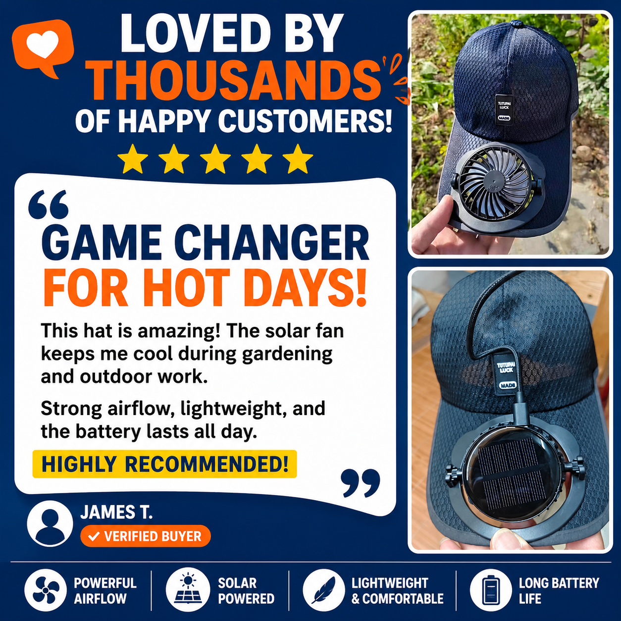 SolarCool™ Solar-Powered Cooling Hat