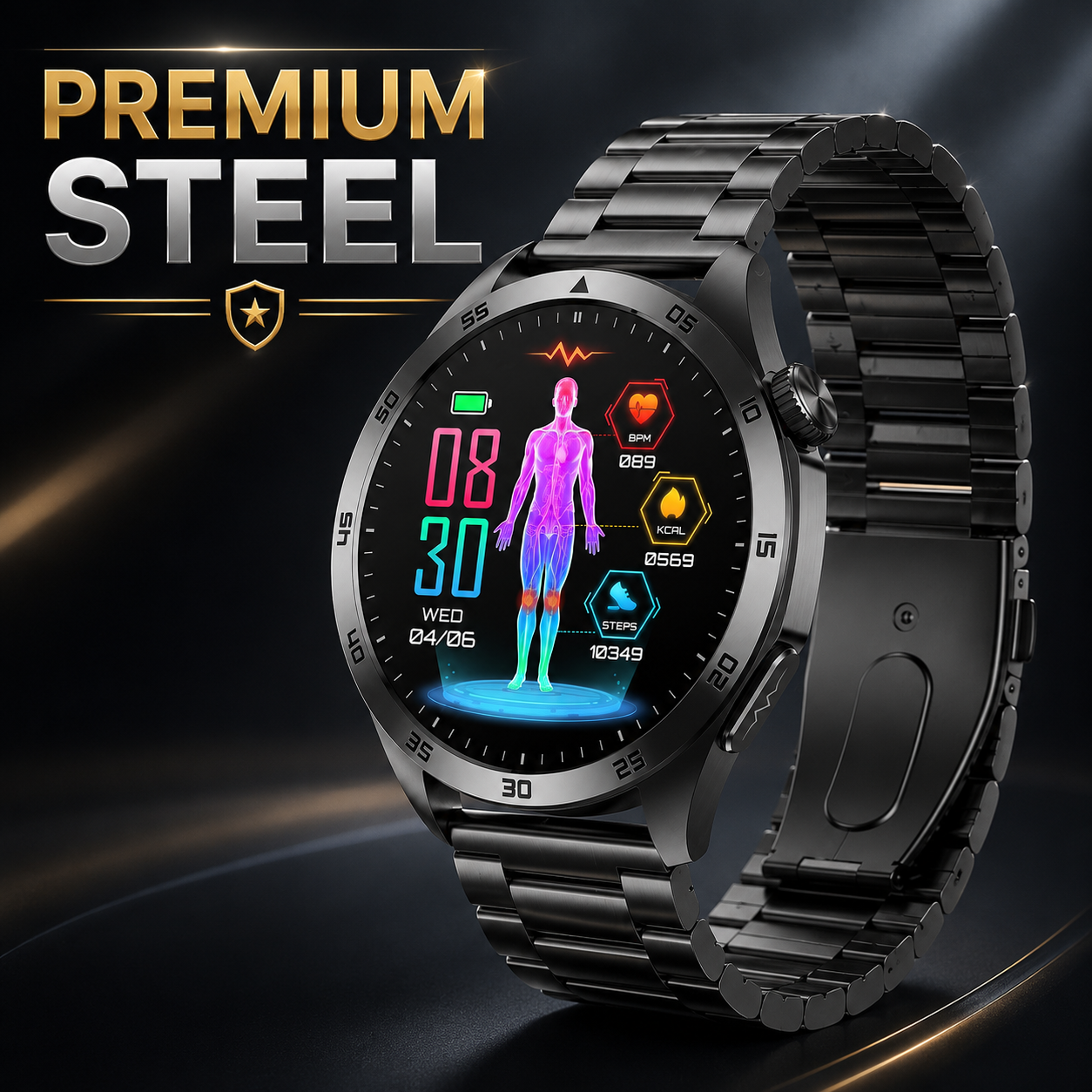 PulseGuard™ Pro AMOLED Smartwatch