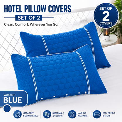 TravelShield™ Hotel Pillow Cover – Set of 2