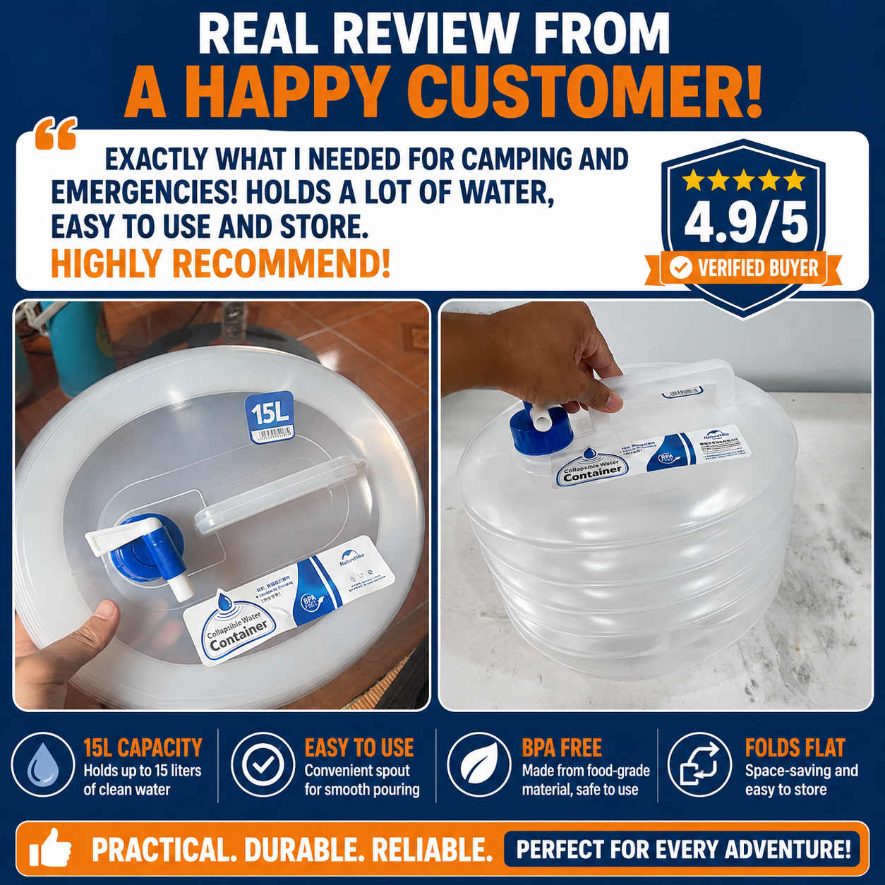 AquaReserve™ Collapsible Water Storage Tank