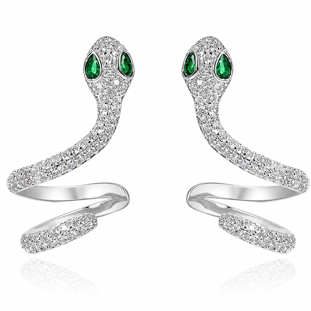 Crystal Serpent™ Snake Crystal Ear Cuff Earrings (1 Pair)
