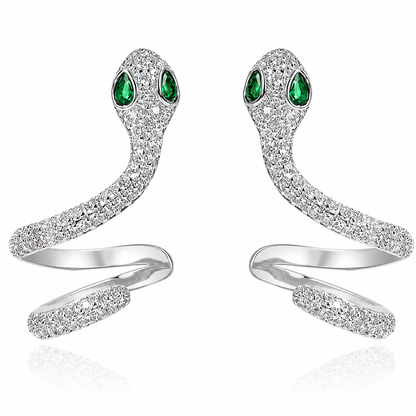 Crystal Serpent™ Snake Crystal Ear Cuff Earrings (1 Pair)